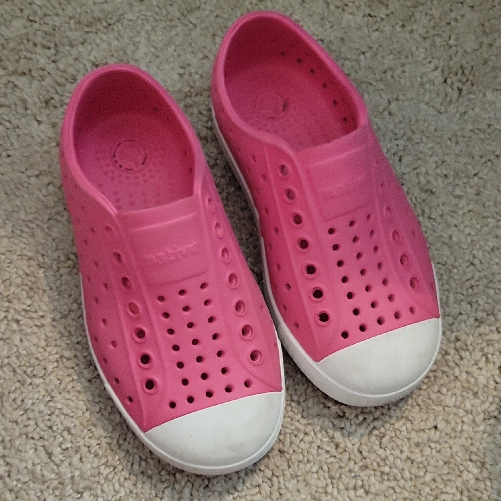 Native Pink and White Water Shoes Lightweight Slip-On